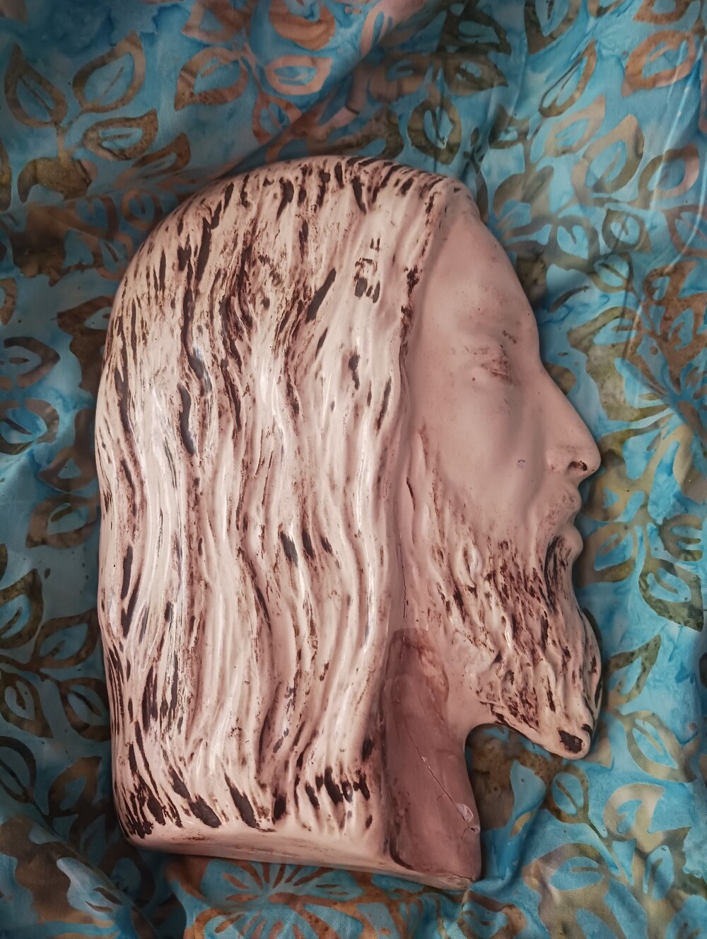 Jesus Christ Side View Profile 9 x 6 1/4" Signed Eve Lyn 87 Eye Catching